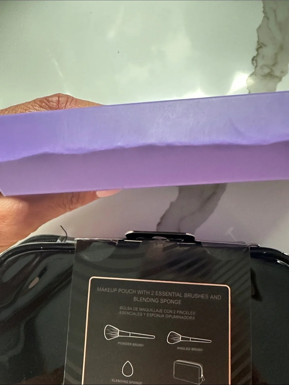Adrienne Vittadini 2-Pack Makeup Travel Sets in Purple and Black